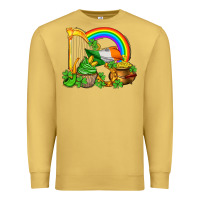 Antique Gold st patricks day  rainbow shamrocks Premium Sweatshirt - AdoDesignShop