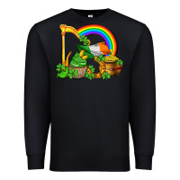 Black st patricks day  rainbow shamrocks Premium Sweatshirt - AdoDesignShop