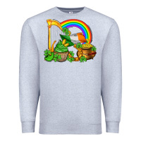 Heather Grey st patricks day  rainbow shamrocks Premium Sweatshirt - AdoDesignShop