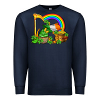 Navy st patricks day  rainbow shamrocks Premium Sweatshirt - AdoDesignShop