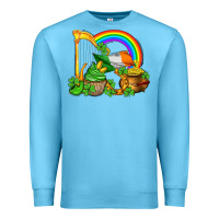Ocean Blue st patricks day  rainbow shamrocks Premium Sweatshirt - AdoDesignShop