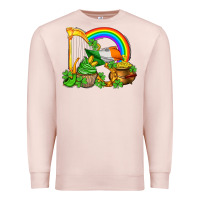 Pale Pink st patricks day  rainbow shamrocks Premium Sweatshirt - AdoDesignShop