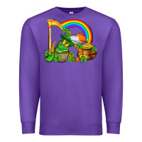 Purple st patricks day  rainbow shamrocks Premium Sweatshirt - AdoDesignShop