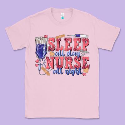 Sleep All Day Nurse All Night Classic Tee Designed By Texasbilliewilder