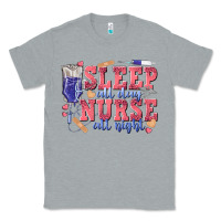 Heather Grey sleep all day nurse all night Classic Tee - texasbilliewilder