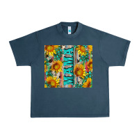 Midnight Navy mama wıth sunflowers and gemstone Urban Heavy Tee - Artiststas