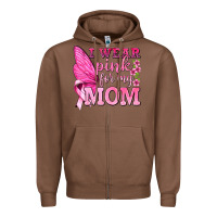 Chestnut I Wear Pink For My Mom with Butterfly Zipper Hoodie - texasbilliewilder