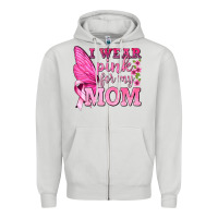 Dove Grey I Wear Pink For My Mom with Butterfly Zipper Hoodie - texasbilliewilder