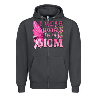 Smoke I Wear Pink For My Mom with Butterfly Zipper Hoodie - texasbilliewilder