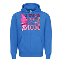 True Royal I Wear Pink For My Mom with Butterfly Zipper Hoodie - texasbilliewilder
