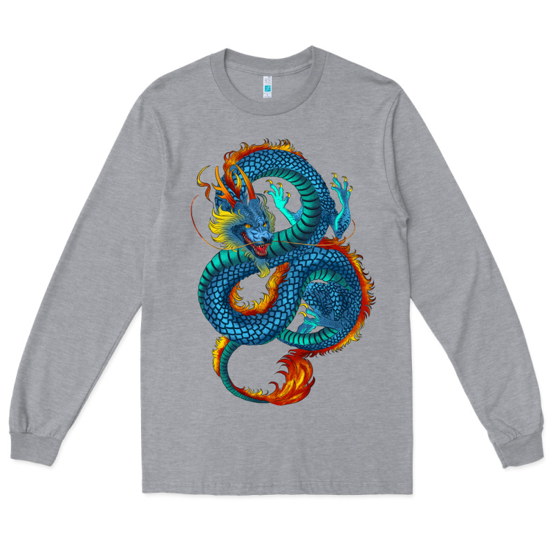 Blue Dragon Long Sleeve Tee by RanaPortraitStore | Teevron