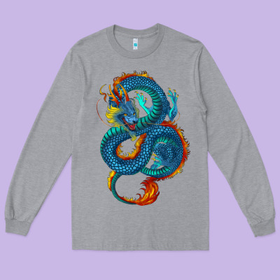 Long Sleeve Tee Blue dragon