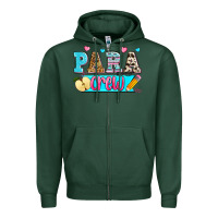 Sports Green para crew Zipper Hoodie - Zillion Design Studio