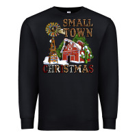 Black small town christmas with barn and cactus Premium Sweatshirt - AdoDesignShop
