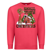 Cardinal small town christmas with barn and cactus Premium Sweatshirt - AdoDesignShop