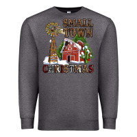 Charcoal Heather small town christmas with barn and cactus Premium Sweatshirt - AdoDesignShop