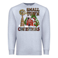 Heather Grey small town christmas with barn and cactus Premium Sweatshirt - AdoDesignShop