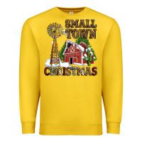 Lemon small town christmas with barn and cactus Premium Sweatshirt - AdoDesignShop