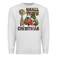Oatmeal Heather small town christmas with barn and cactus Premium Sweatshirt - AdoDesignShop