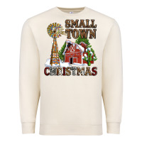 Small Town Christmas With Barn And Cactus Premium Sweatshirt | Teevron
