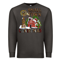 Smoke small town christmas with barn and cactus Premium Sweatshirt - AdoDesignShop