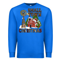 True Royal small town christmas with barn and cactus Premium Sweatshirt - AdoDesignShop