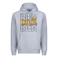 Heather Grey diva Premium Hoodie - MaliasSmallBusiness