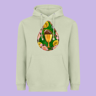 American Football And Western Roses Teardrop Heavyweight Hoodie Designed By Bundleandbundleshop