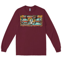 Burgundy Boho bull skull and serape Long Sleeve Tee - RanaPortraitStore