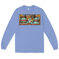 Colony Blue Boho bull skull and serape Long Sleeve Tee - RanaPortraitStore