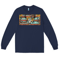 Navy Boho bull skull and serape Long Sleeve Tee - RanaPortraitStore