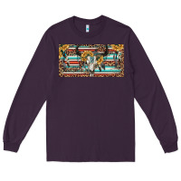 Plum Boho bull skull and serape Long Sleeve Tee - RanaPortraitStore