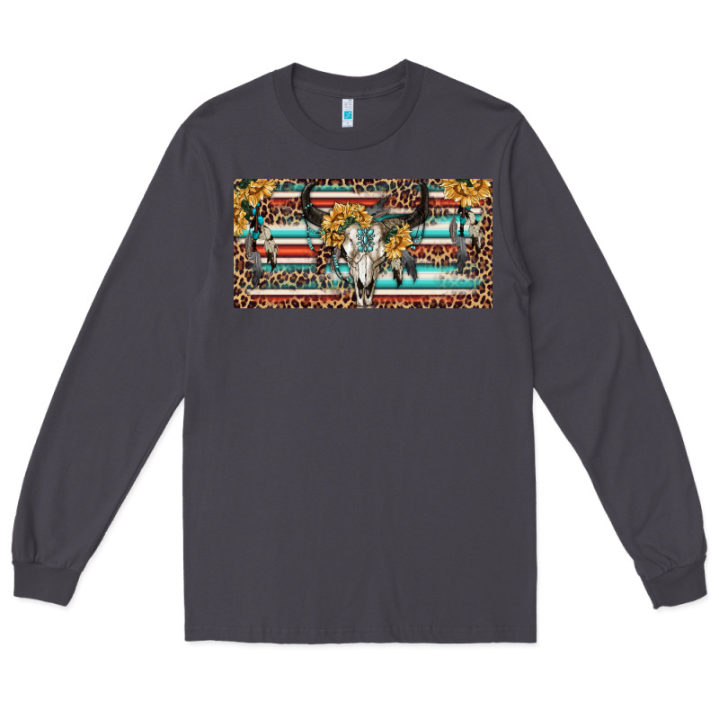Boho Bull Skull And Serape Long Sleeve Tee by RanaPortraitStore | Teevron