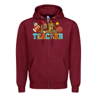Burgundy p.e. teacher Zipper Hoodie - Zillion Design Studio