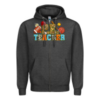 Charcoal Heather p.e. teacher Zipper Hoodie - Zillion Design Studio