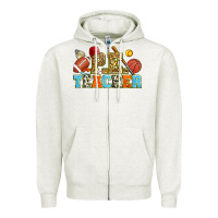 Oatmeal Heather p.e. teacher Zipper Hoodie - Zillion Design Studio