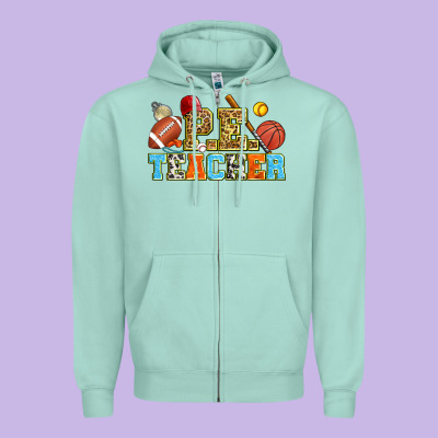 P.e. Teacher Zipper Hoodie Designed By Zillion Design Studio