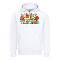 White p.e. teacher Zipper Hoodie - Zillion Design Studio
