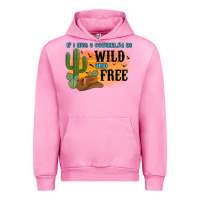 Fuchsia Pink if i was a cowgirl i d be wild and free Urban Hoodie - MaliasSmallBusiness