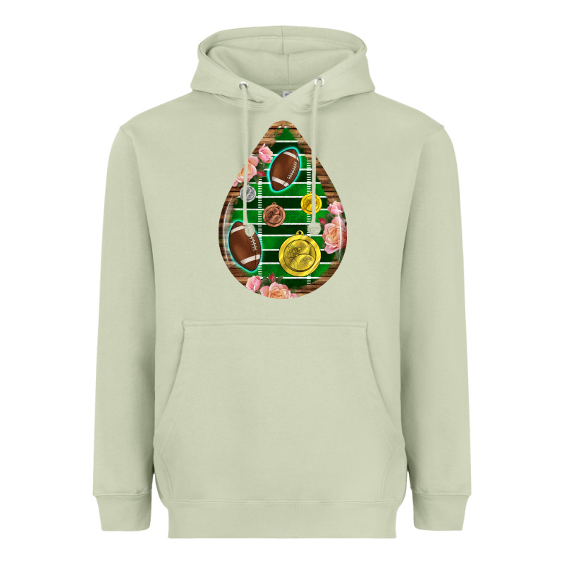 American Football And Western Roses Teardrop Heavyweight Hoodie by BundleAndBundleShop | Teevron