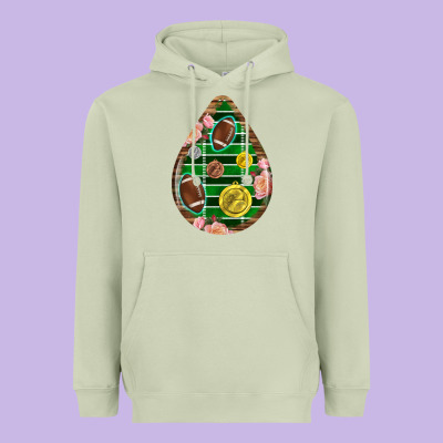 American Football And Western Roses Teardrop Heavyweight Hoodie Designed By Bundleandbundleshop