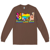 Chestnut peace love rock pride Long Sleeve Tee - texasbilliewilder