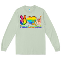 Matcha peace love rock pride Long Sleeve Tee - texasbilliewilder