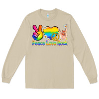 Mushroom peace love rock pride Long Sleeve Tee - texasbilliewilder