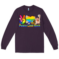 Plum peace love rock pride Long Sleeve Tee - texasbilliewilder