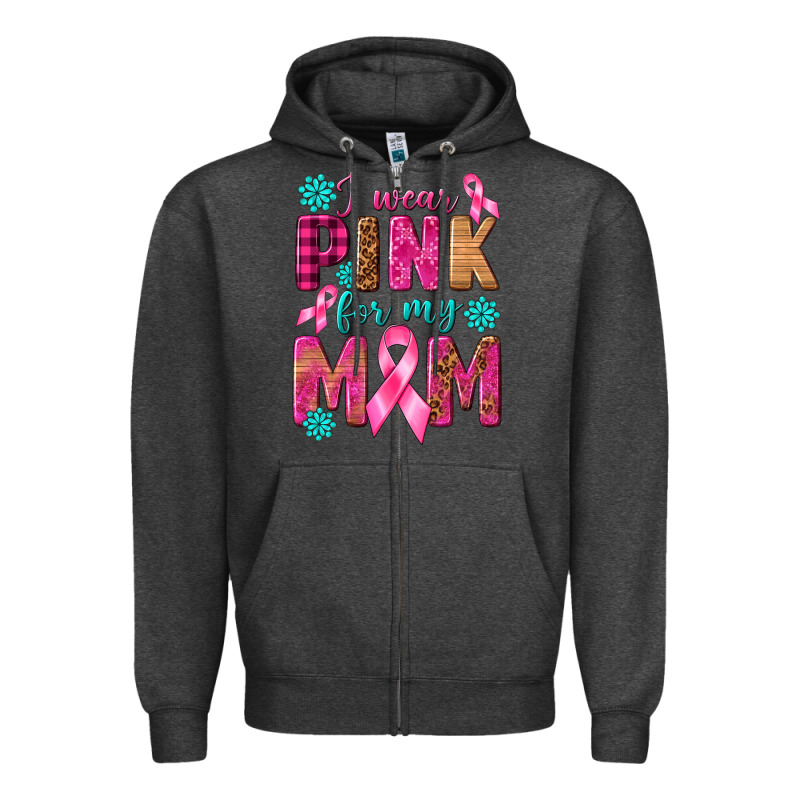 I Wear Pink For My Mom With Butterfly Zipper Hoodie by texasbilliewilder | Teevron