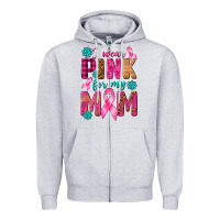 Heather Grey I Wear Pink For My Mom with Butterfly Zipper Hoodie - texasbilliewilder