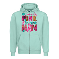 Seafoam I Wear Pink For My Mom with Butterfly Zipper Hoodie - texasbilliewilder