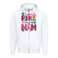White I Wear Pink For My Mom with Butterfly Zipper Hoodie - texasbilliewilder