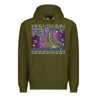 Army Green mardi gras fleur de lis Premium Hoodie - MaliasSmallBusiness